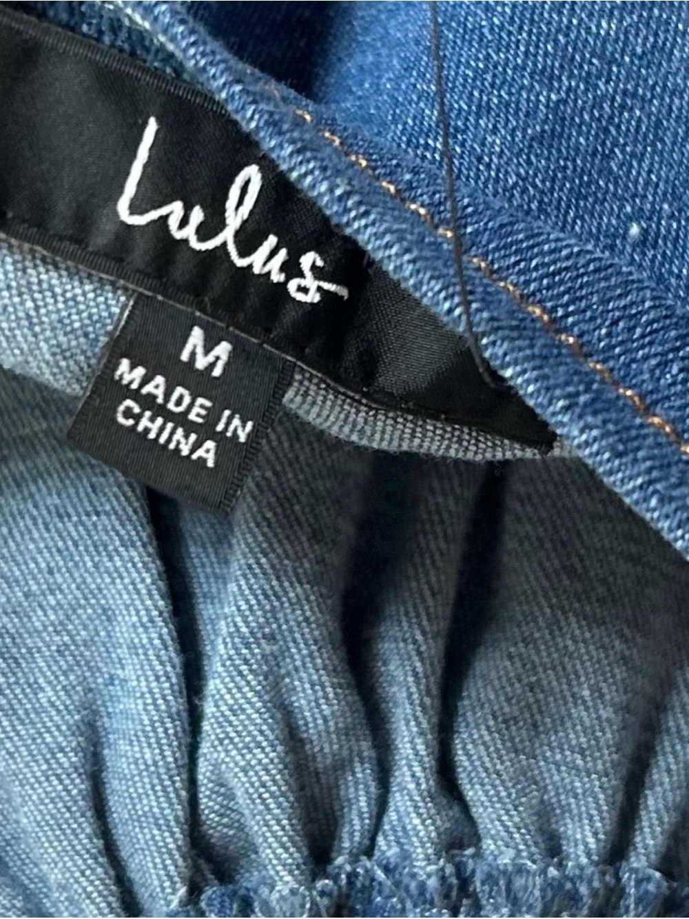 Lulus Considered Charisma Blue Chambray Bustier Mini Dress Size Medium New - Picture 6 of 6